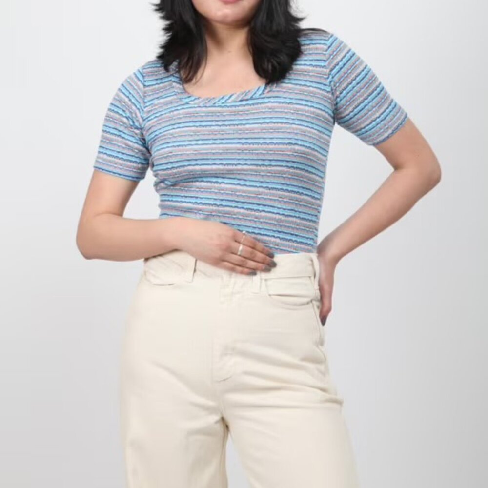 Gravel & Gold Striped Tee Size 1 (Small)